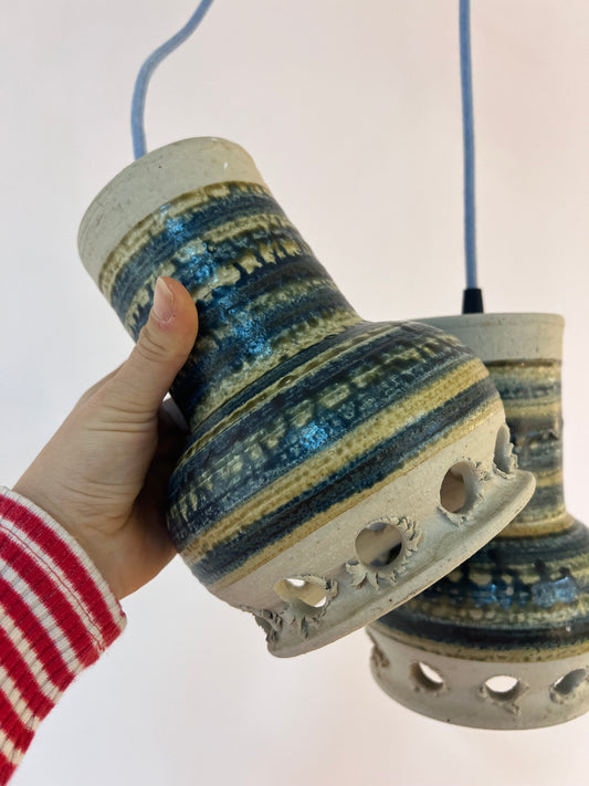 Hängelampe blau beige Keramik von Per Engstrøm