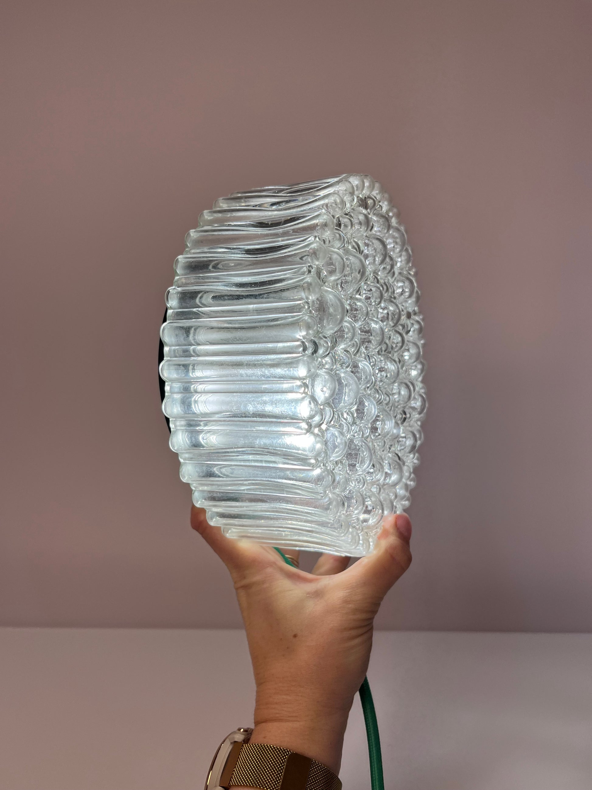 Wand-/ Deckenlampe Kristallglas mit schwarzem Sockel von STAFF