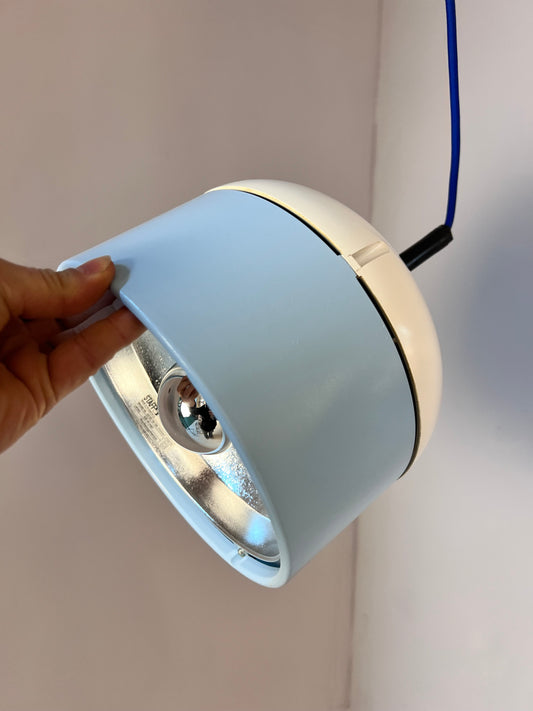 Hängelampe weiß blau von Staff teils neu lackiert