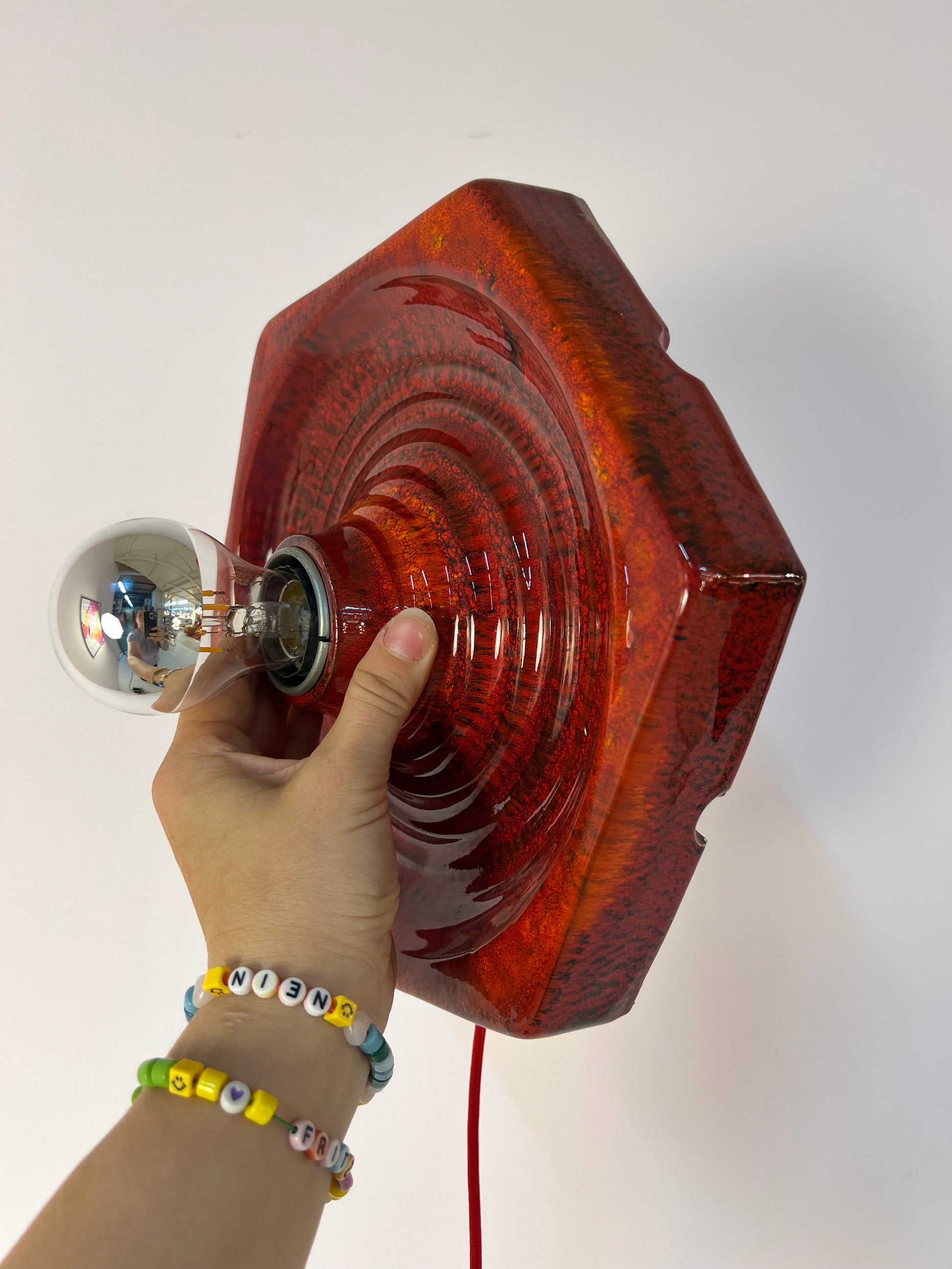 Wandlampe rot Keramik von Hustadt Leuchten