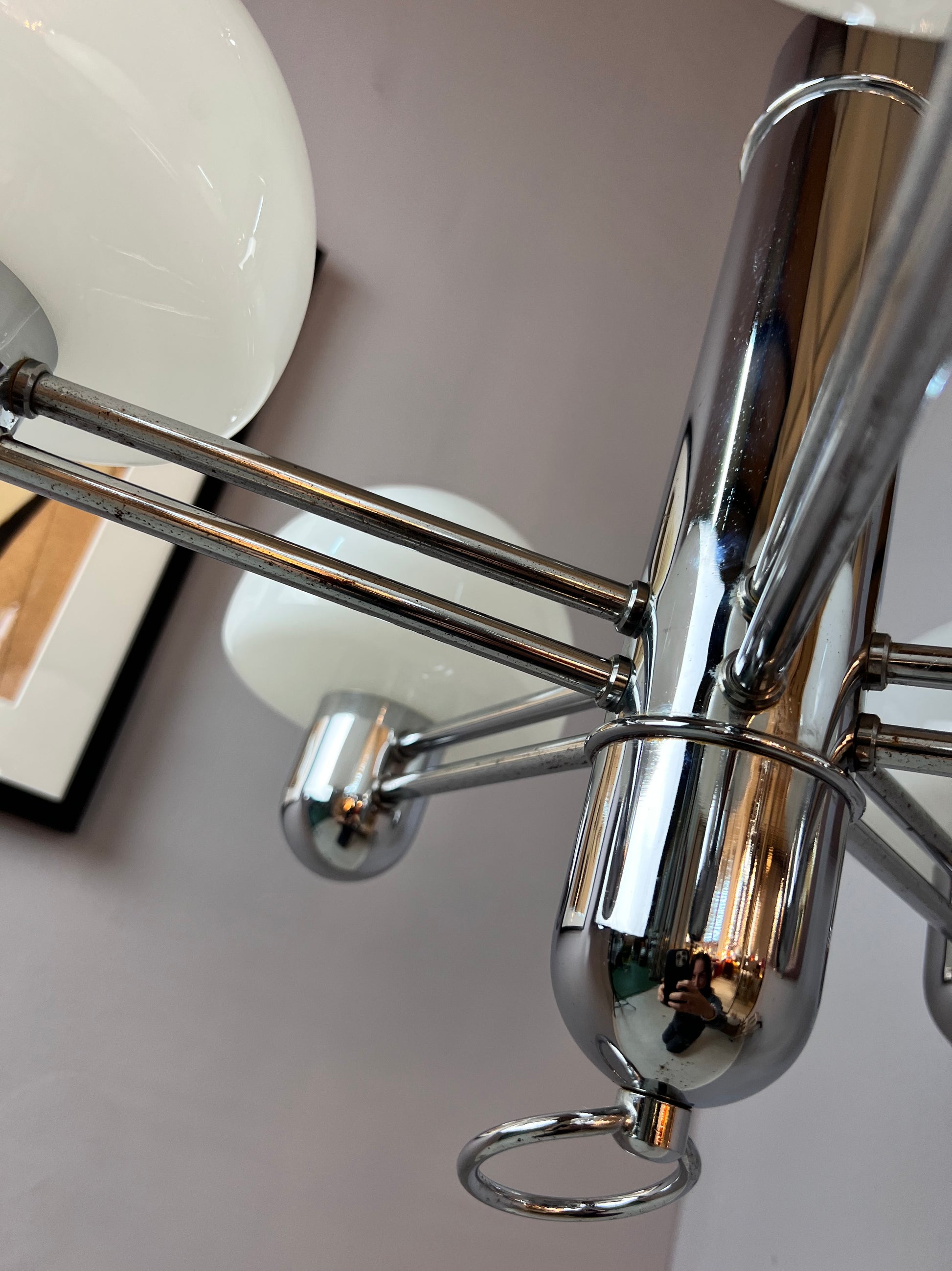 Kronleuchter Chrom Milchglas