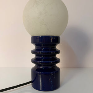 Tischlampe blau Keramik Glas von Cari Zalloni für Dümler & Breiden