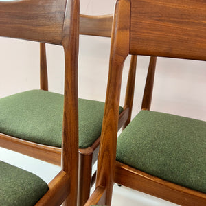 Set: 4x Polsterstuhl grün Teak