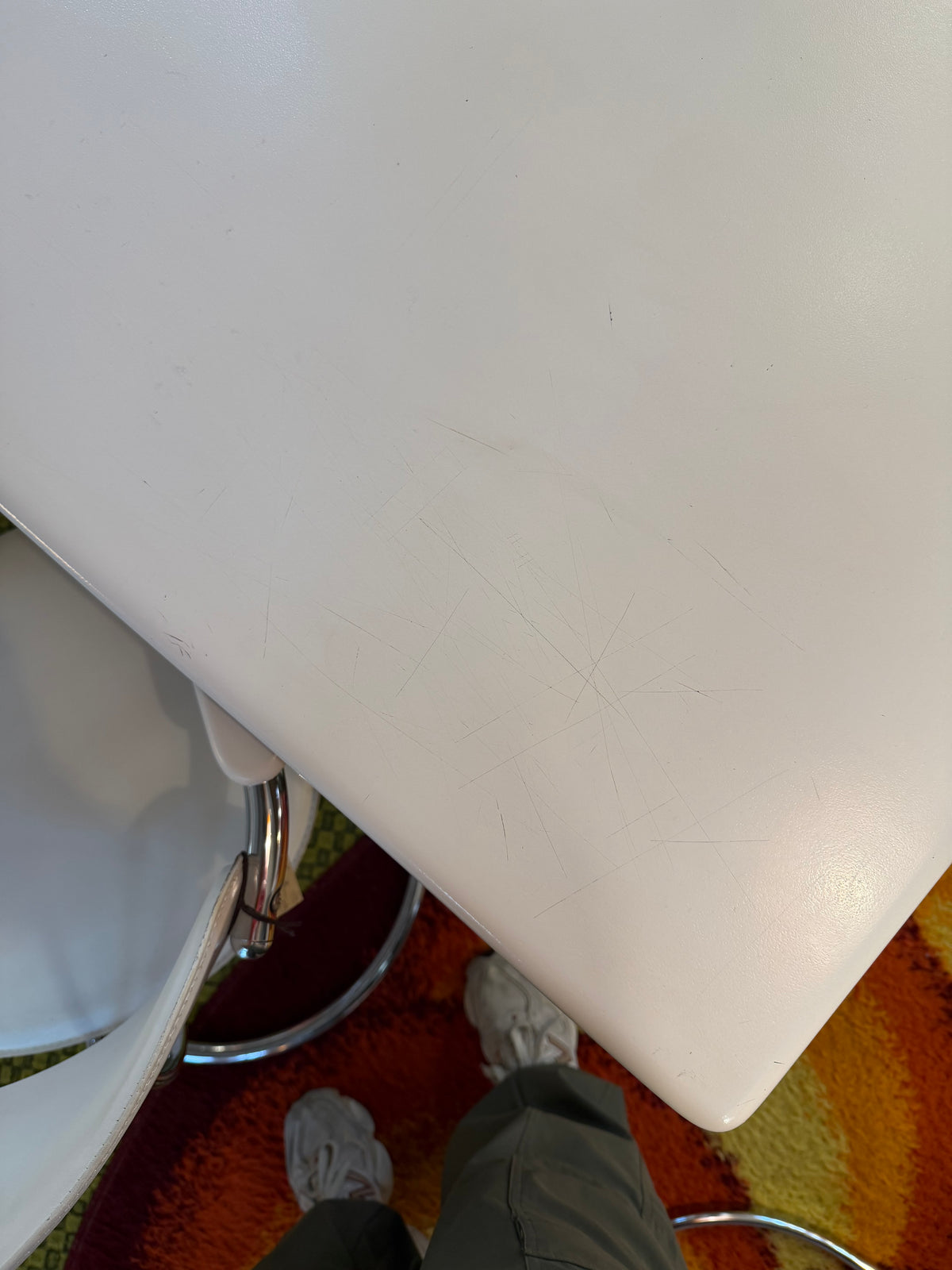 Schreibtisch weiß Fiberglas Chrom von 2 INN Lissone