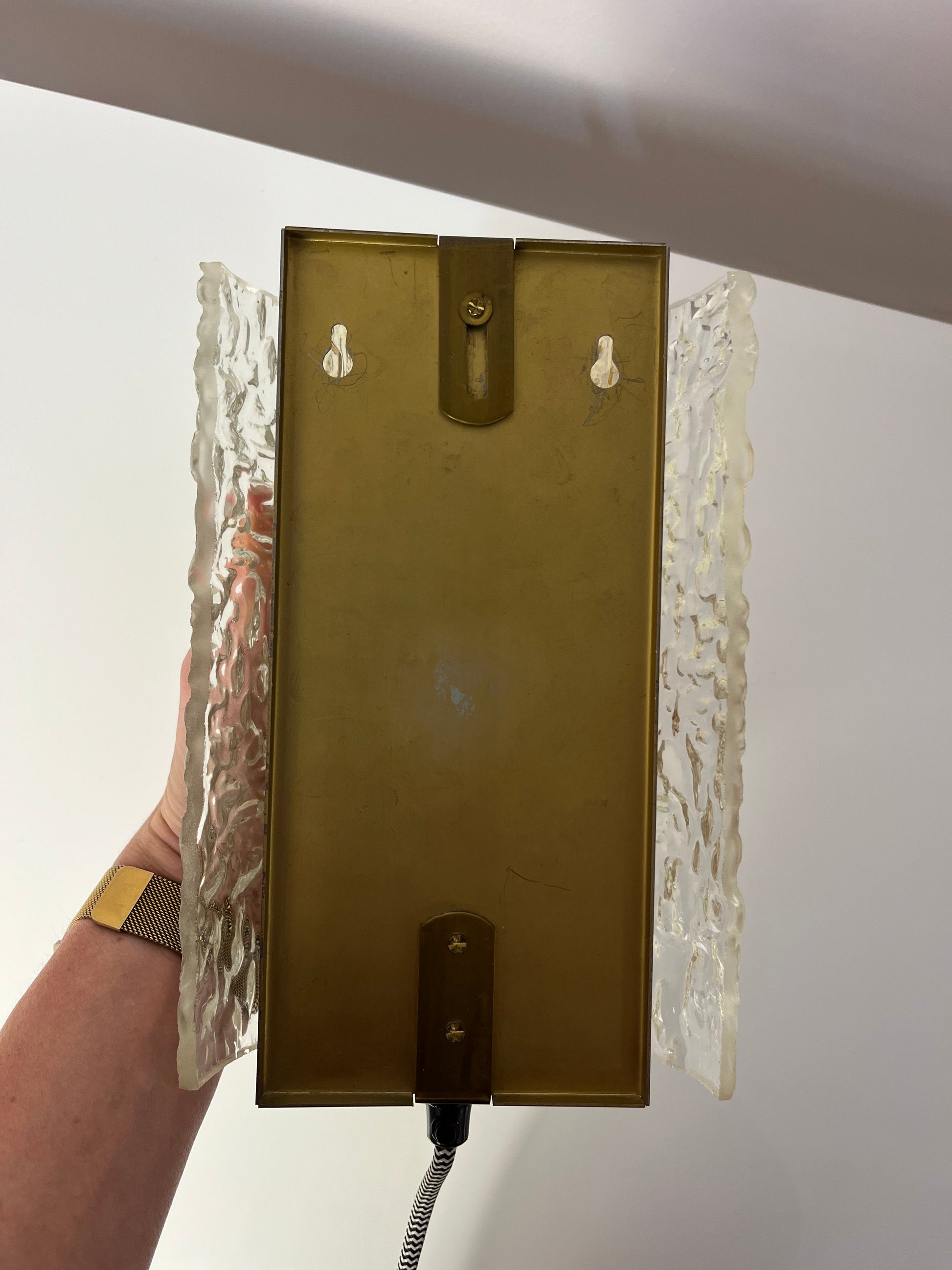 Wandlampe Glas Messing von Orrefors