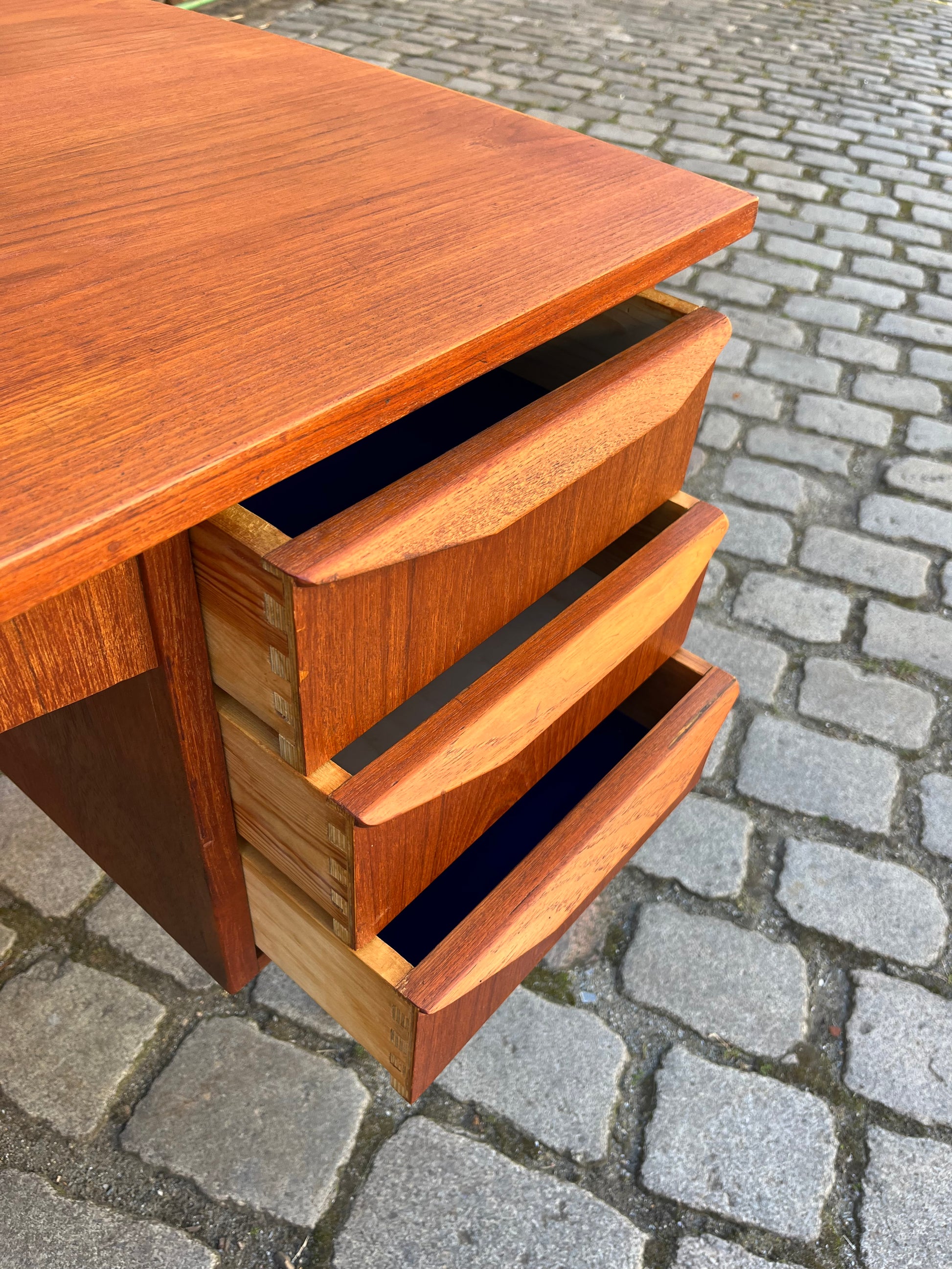 Freistehender Schreibtisch Teak aus Dänemark