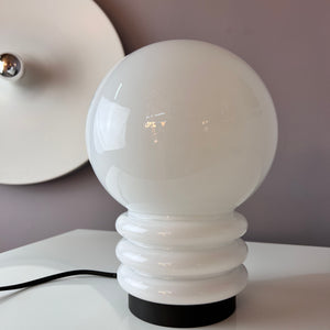 Tischlampe weiß Glas von Glashütte Limburg