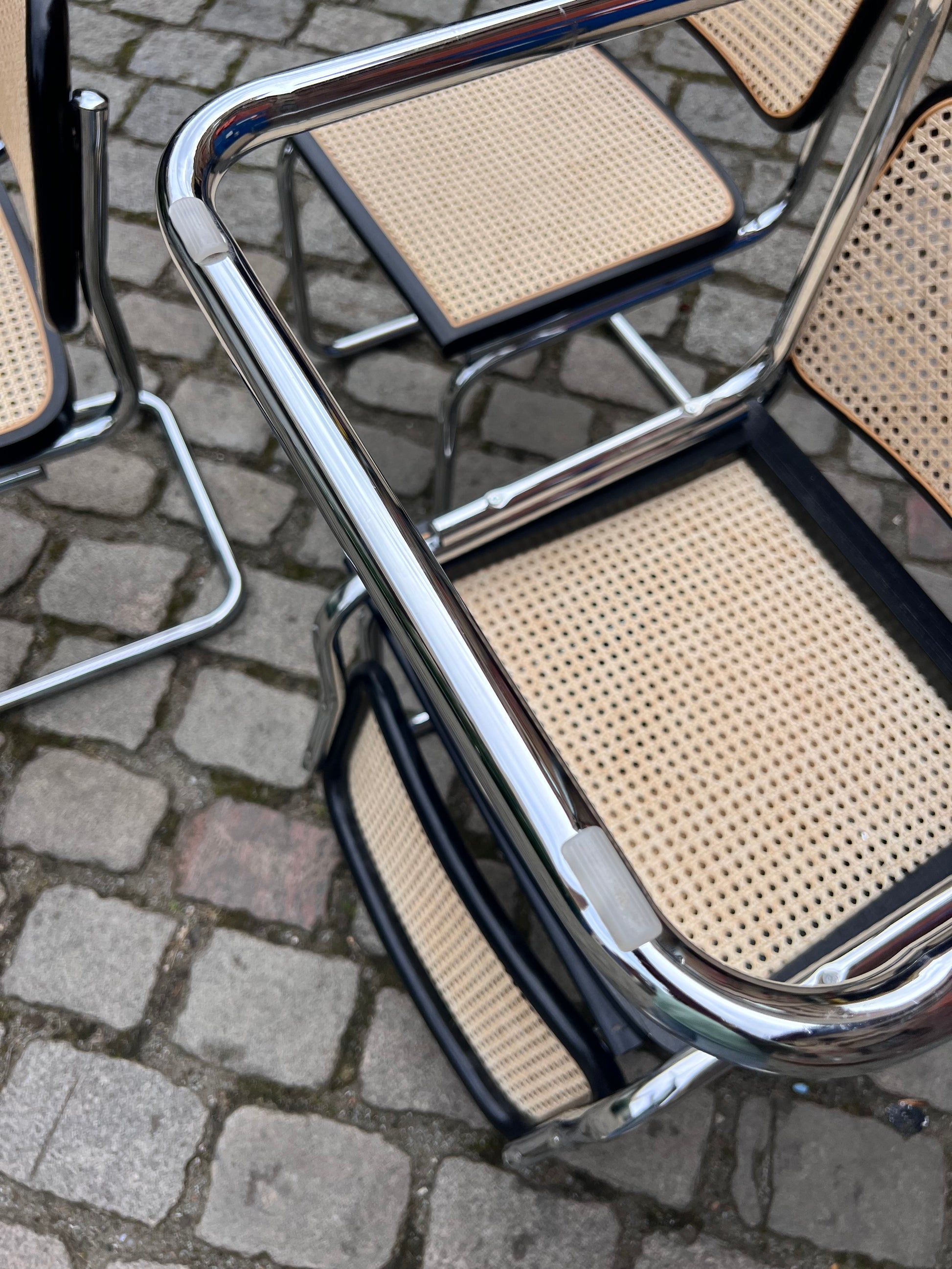 Set: 4x Freischwinger Wiener Geflecht