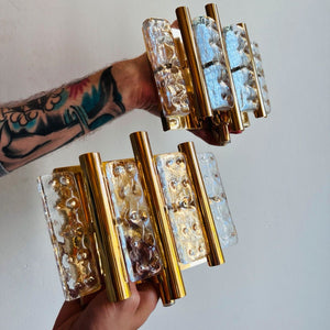 Set: 2x Wandlampe gold Carl Fagerlund für Orrefors