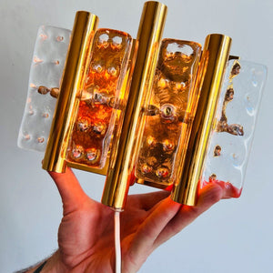 Set: 2x Wandlampe gold Carl Fagerlund für Orrefors