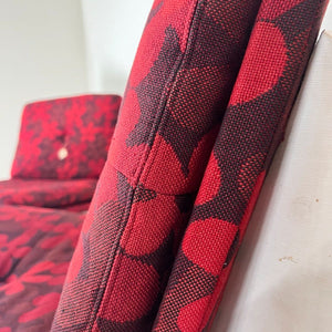 Sessel Flowerpower rot weiß mit Blumenmuster