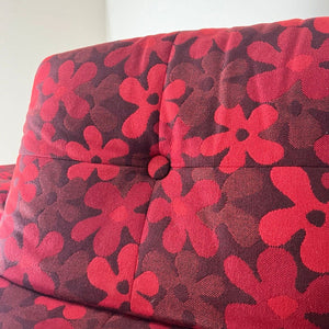 Sessel Flowerpower rot weiß mit Blumenmuster