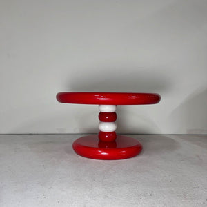Runder Couchtisch rot weiß Kunststoff von Peter Ghyczy