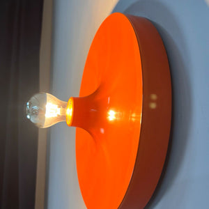 Wandlampe Diskus orange 35 cm von Charlotte Perriand für Honsel