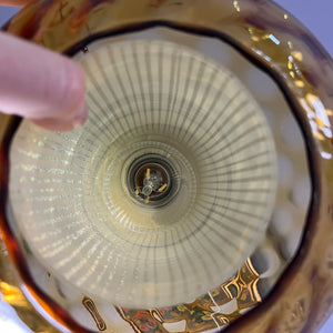 Kugellampe gelb Glas mit Kette aus Dänemark