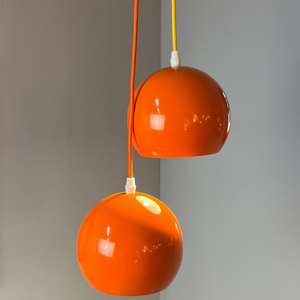 Kugellampe neu lackiert orange aus Dänemark