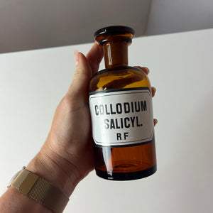 Apothekerglas Collodium Salicylic. RF braun