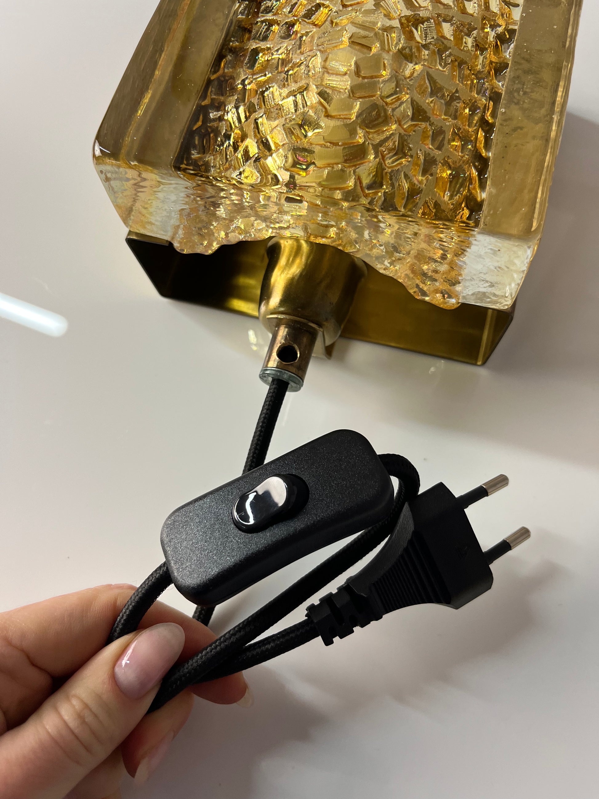 Set: 2x Wandlampe Kalmarlampet 17205 gold Messing Glas von Vitrika