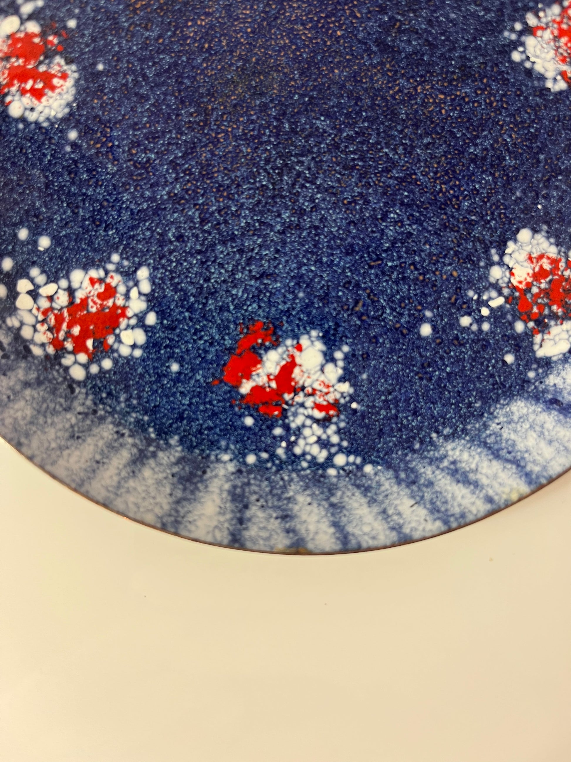 Schale blau rot Emaile