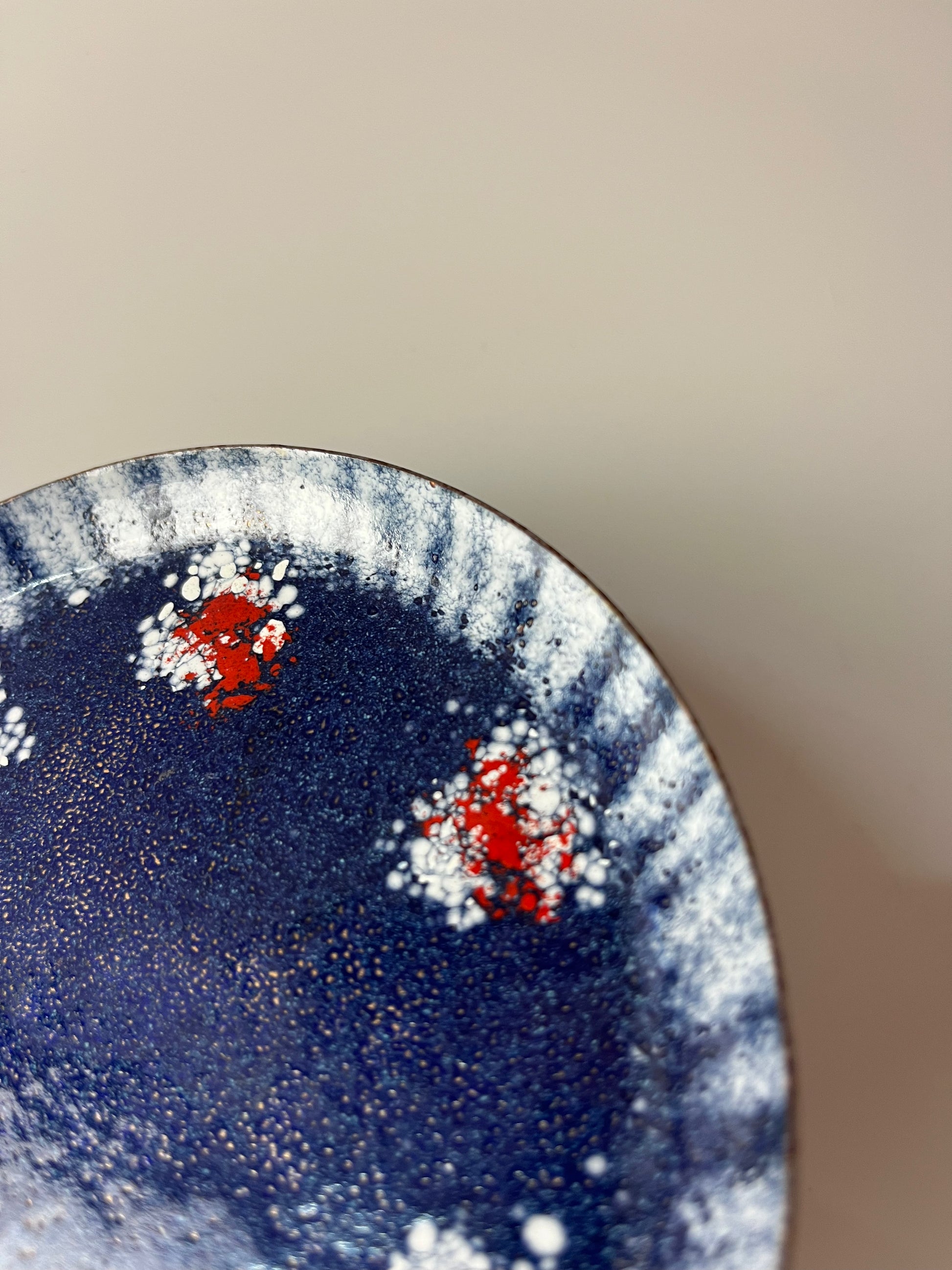 Schale blau rot Emaile