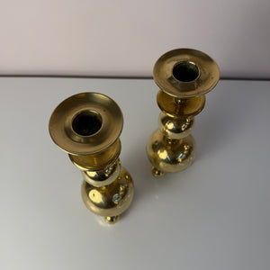 Set: 2x Kugel Kerzenständer Messing aus Dänemark