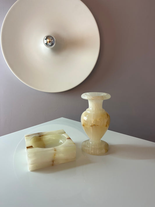 Set: Aschenbecher & Vase Onyx