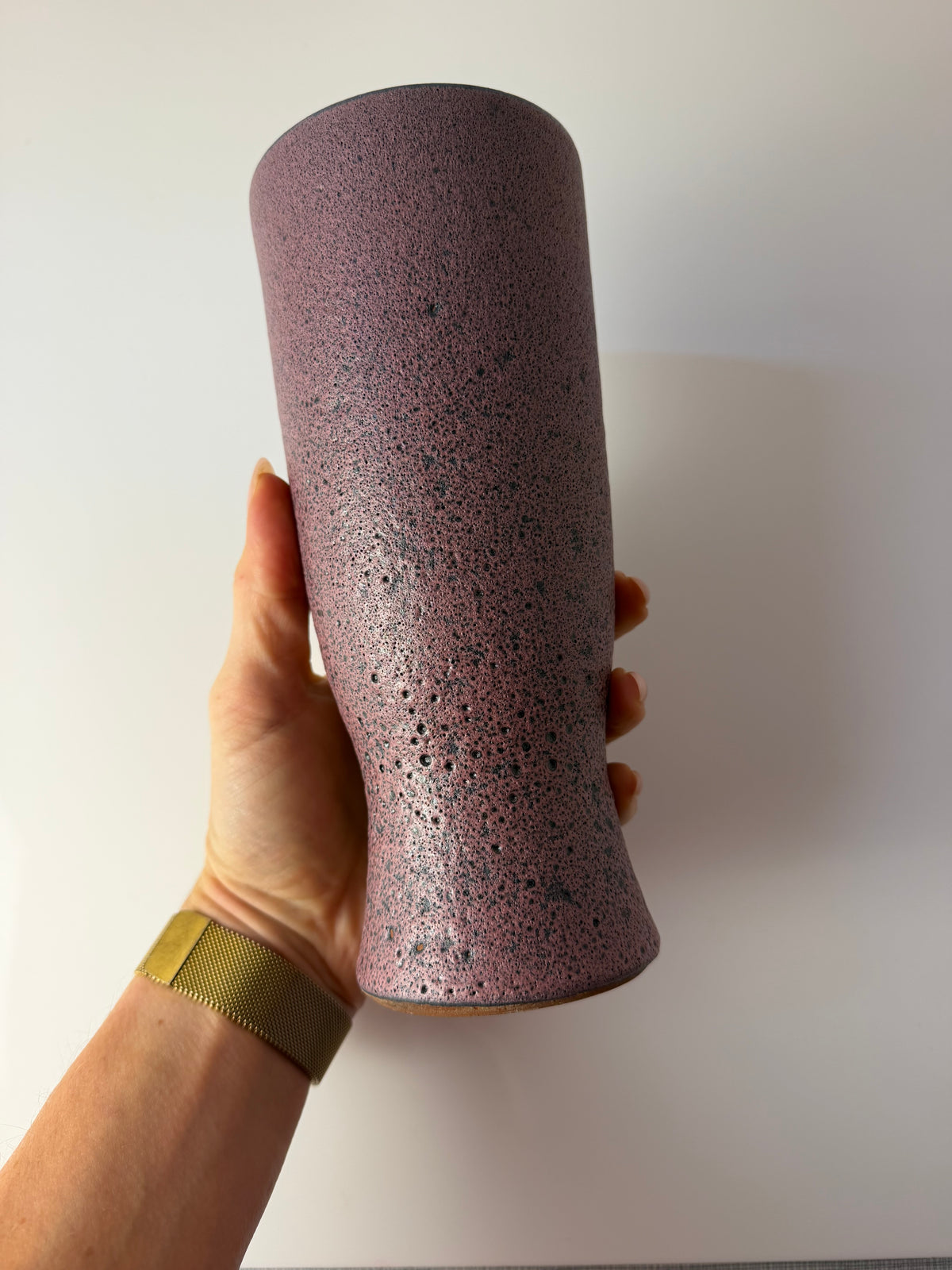 Vase lila von Siegfried Gramann für Töpferhof Römhild