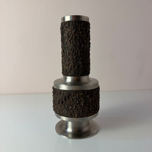 Brutalistische Vase silber braun