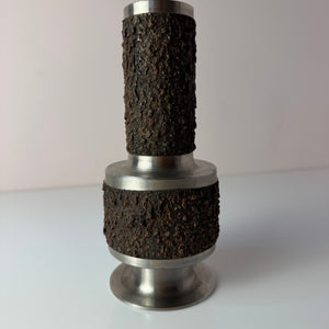 Brutalistische Vase silber braun