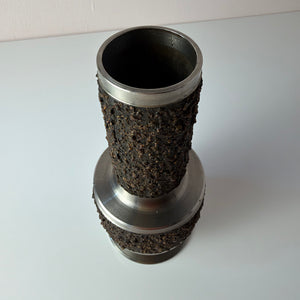 Brutalistische Vase silber braun
