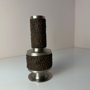 Brutalistische Vase silber braun