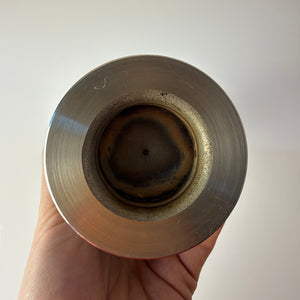 Brutalistische Vase silber braun