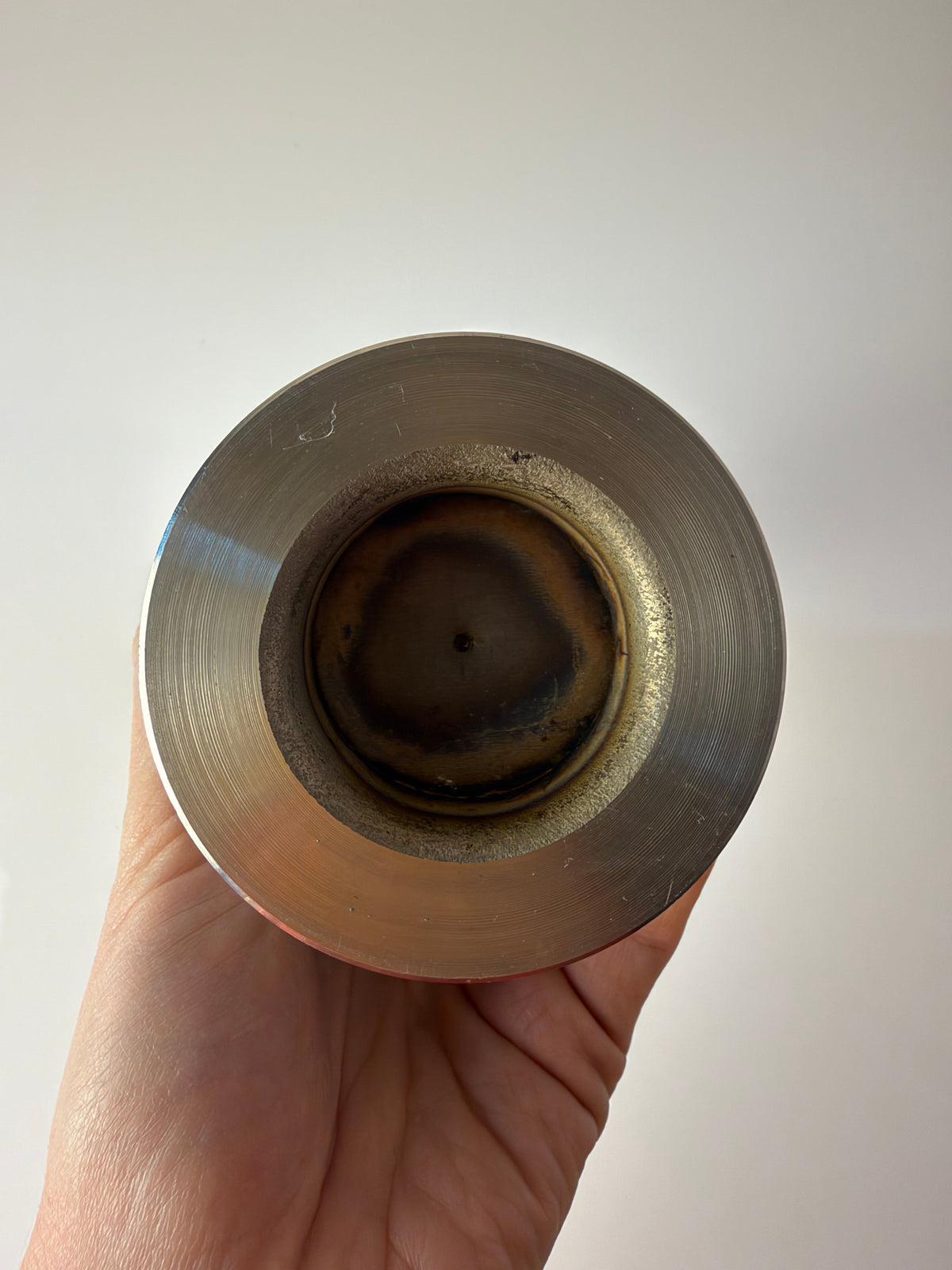 Brutalistische Vase silber braun