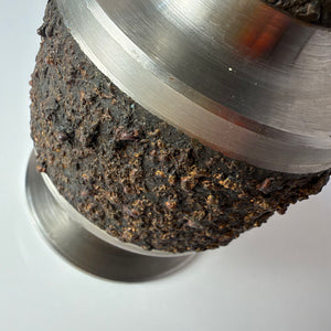 Brutalistische Vase silber braun