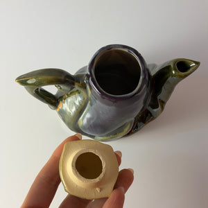 Set: Kanne & 4 Tassen in Auberginenform für Likör