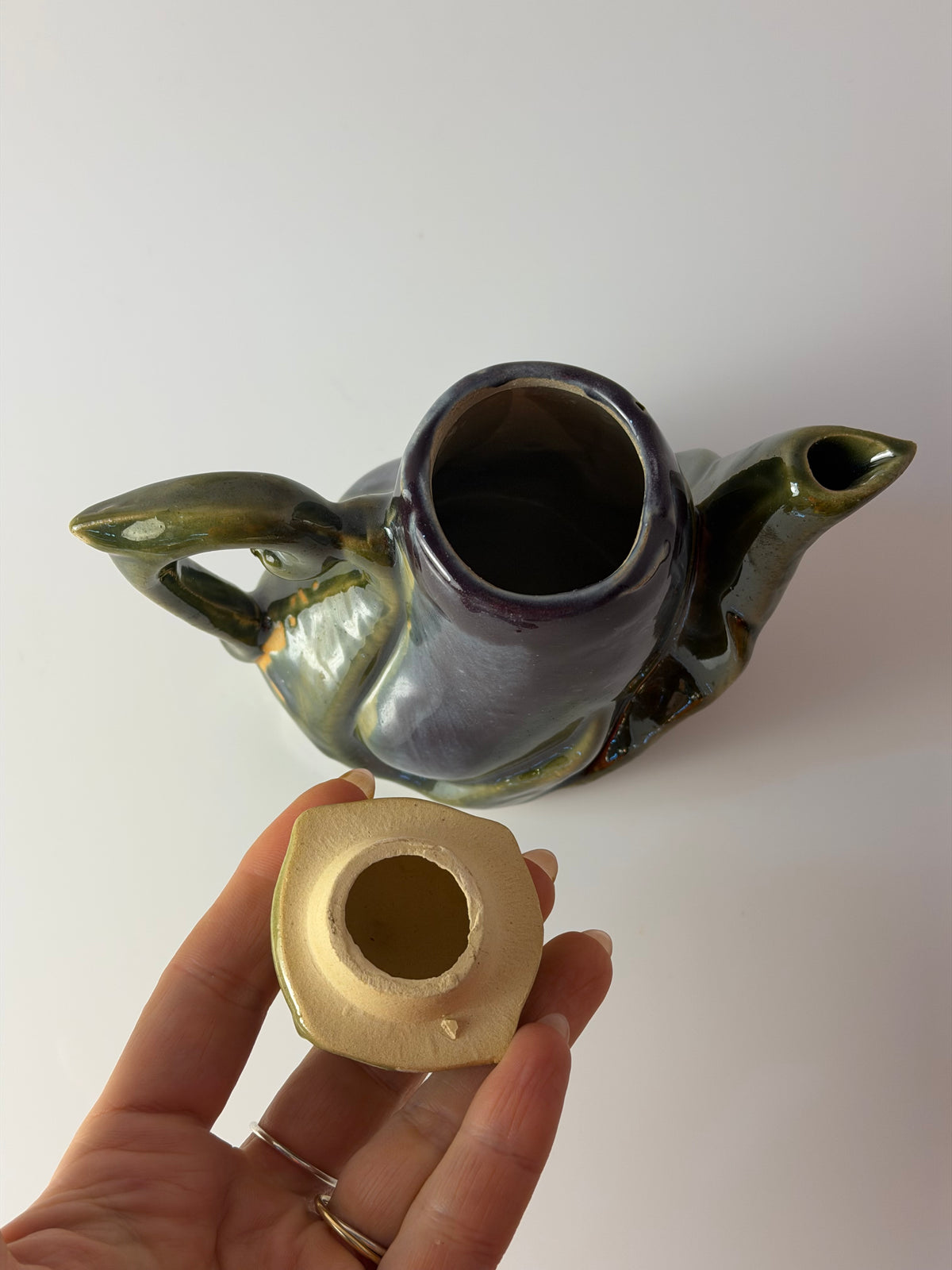 Set: Kanne & 4 Tassen in Auberginenform für Likör