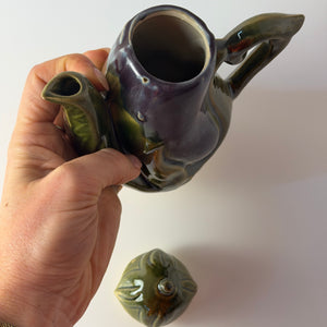 Set: Kanne & 4 Tassen in Auberginenform für Likör