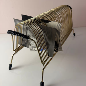 Schallplattenhalter / Fotohalter gold
