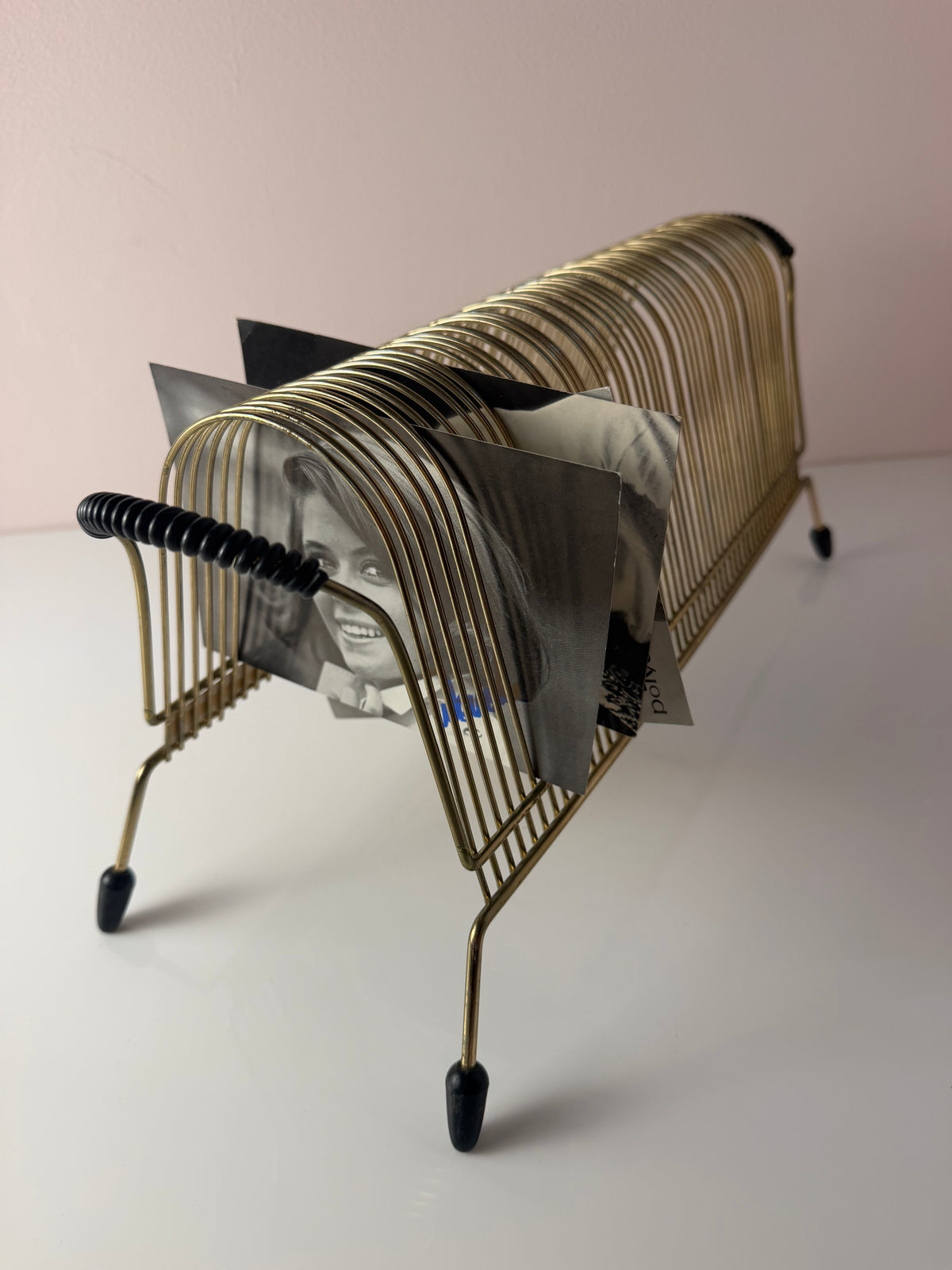 Schallplattenhalter / Fotohalter gold
