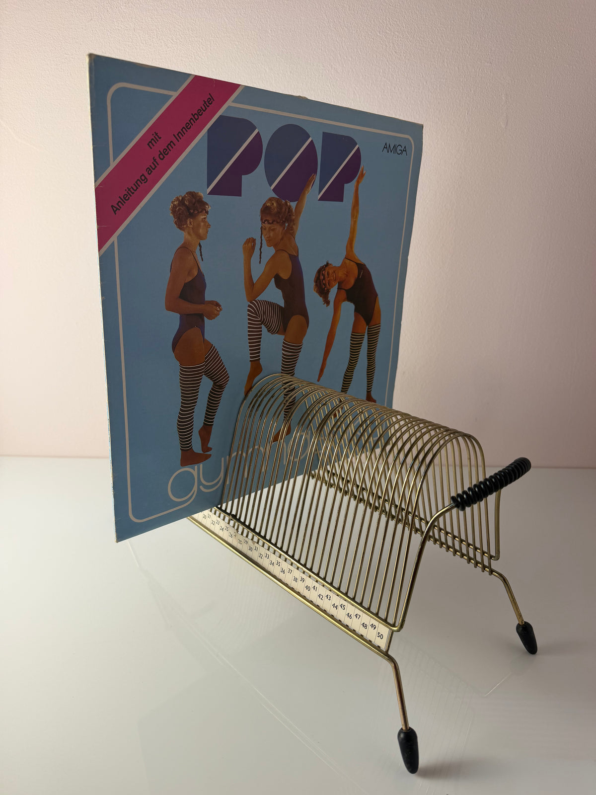 Schallplattenhalter / Fotohalter gold
