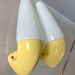 Set: 2x Wandlampe Modell 6035 gelb von Sigvard Bernadotte für Ifö