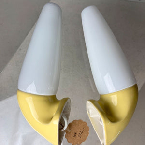 Set: 2x Wandlampe Modell 6035 gelb von Sigvard Bernadotte für Ifö