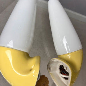 Set: 2x Wandlampe Modell 6035 gelb von Sigvard Bernadotte für Ifö