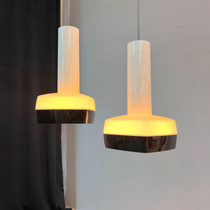 Hängelampe schwarz weiß von Bent Karlby für Schrøder-Kemi