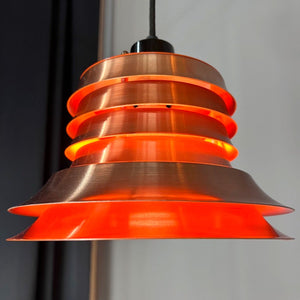 Lamellenlampe orange Kupfer
