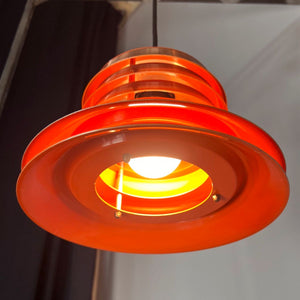 Lamellenlampe orange Kupfer
