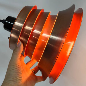 Lamellenlampe orange Kupfer