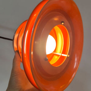Lamellenlampe orange Kupfer