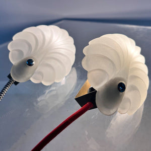 Muschel Wandlampe Opalglas