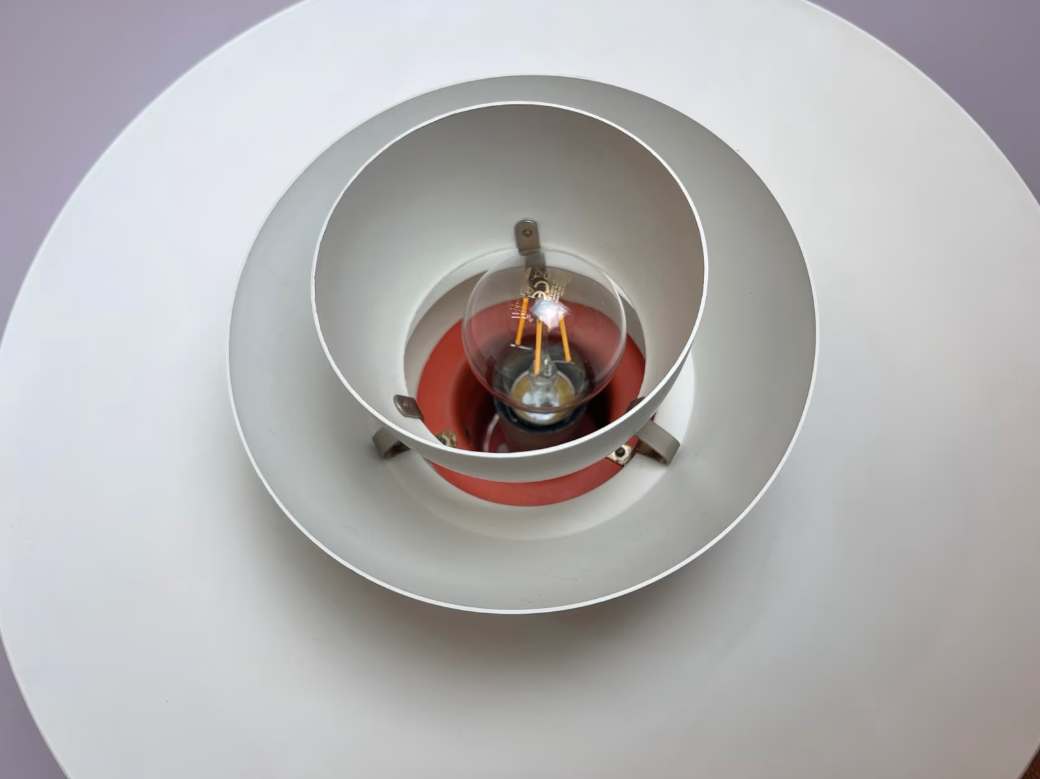 Lamellenlampe PH4/3 weiß von Poul Henningsen für Louis Poulsen